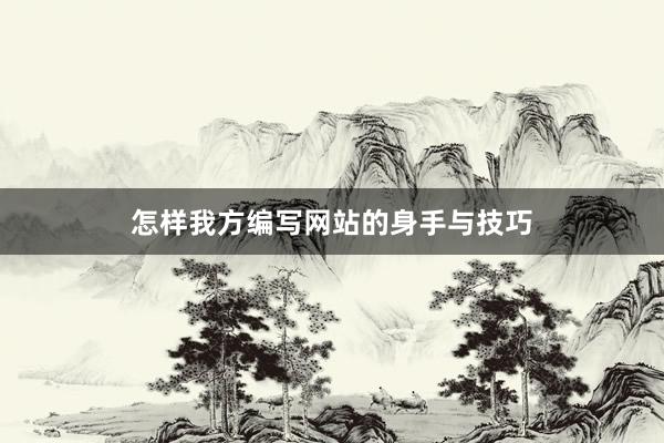 怎样我方编写网站的身手与技巧