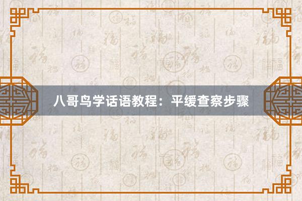 八哥鸟学话语教程：平缓查察步骤