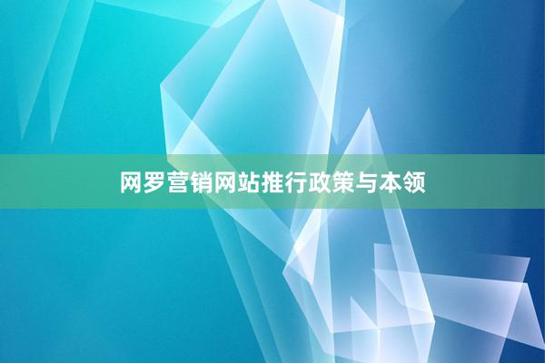 网罗营销网站推行政策与本领